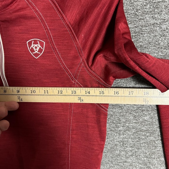 Ariat Shirt Womens Medium Red AriatTEK Cold Series 1/4 Zip Riding Pullover - Picture 4 of 6